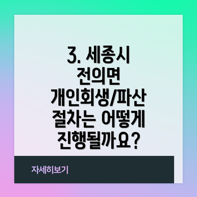 3. 세종시 전의면 개인회생/파산 절차는 어떻게 진행될까요?