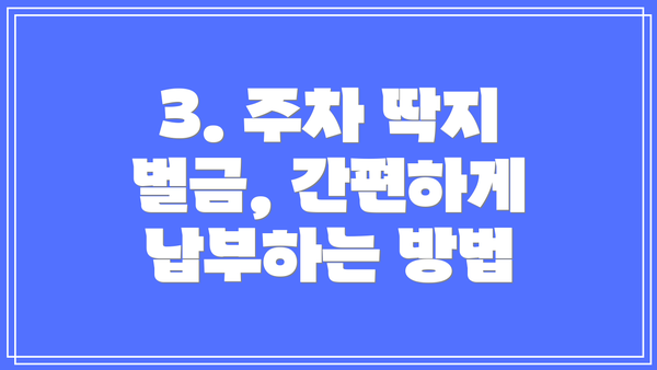 3. 주차 딱지 벌금, 간편하게 납부하는 방법