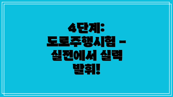 4단계: 도로주행시험 - 실전에서 실력 발휘!
