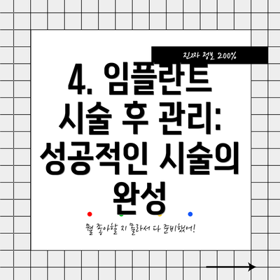 4. 임플란트 시술 후 관리: 성공적인 시술의 완성