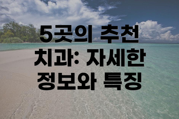 5곳의 추천 치과: 자세한 정보와 특징