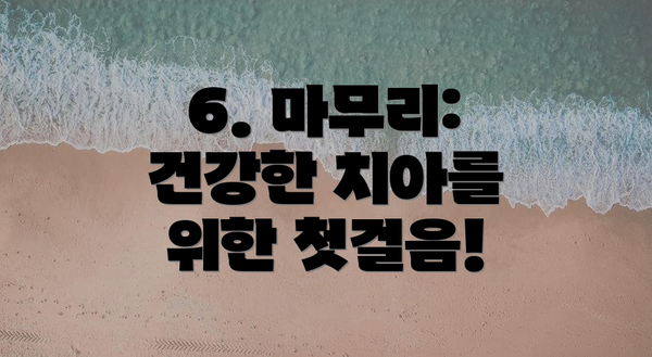 6. 마무리: 건강한 치아를 위한 첫걸음!