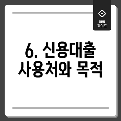 6. 신용대출 사용처와 목적