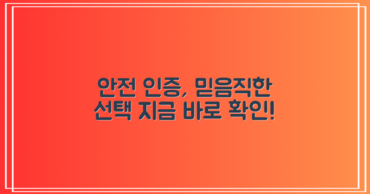 안전 인증, 믿음직한 선택